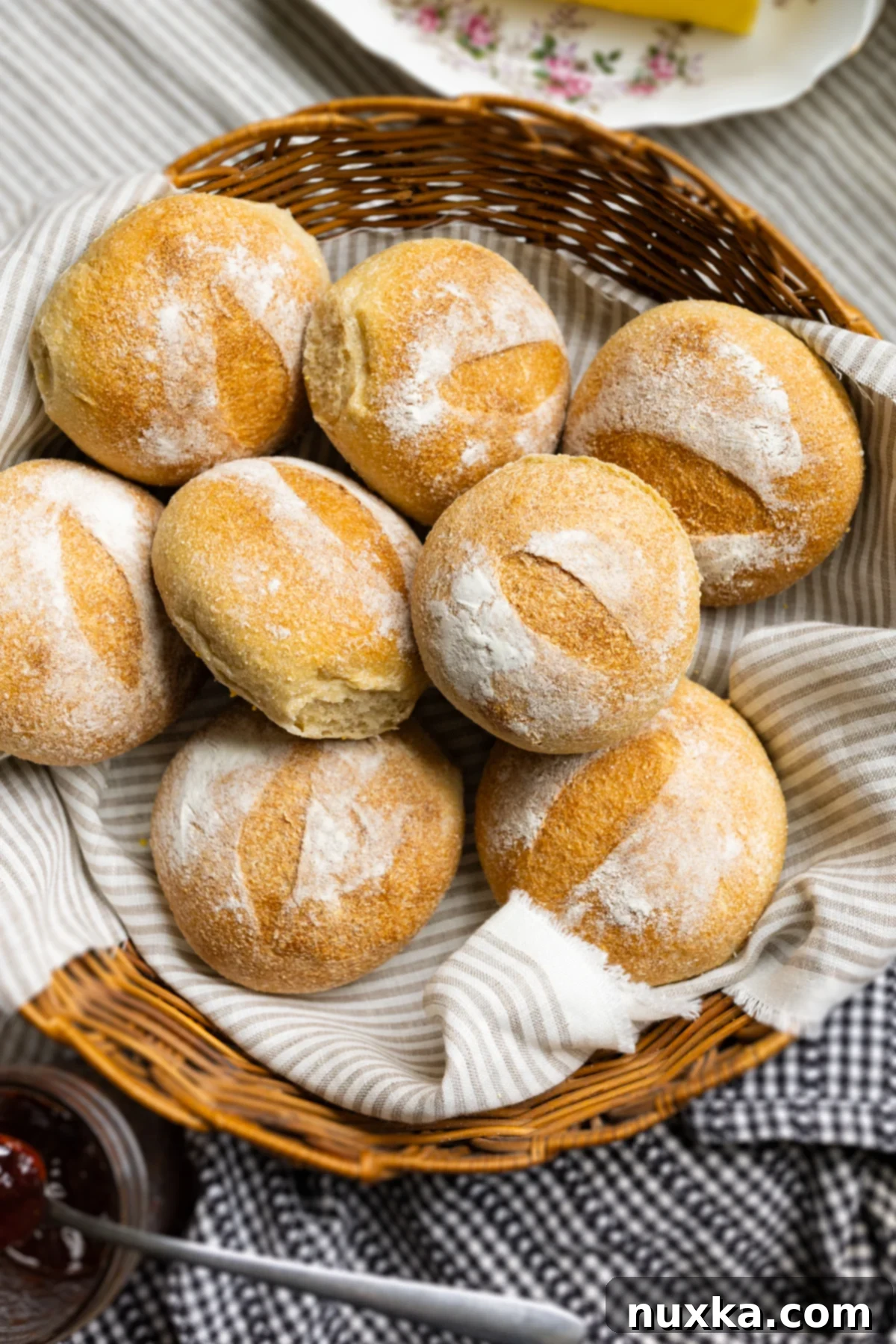 crusty sourdough rolls with freshly milled flour