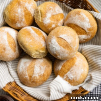 crusty sourdough rolls with freshly milled flour