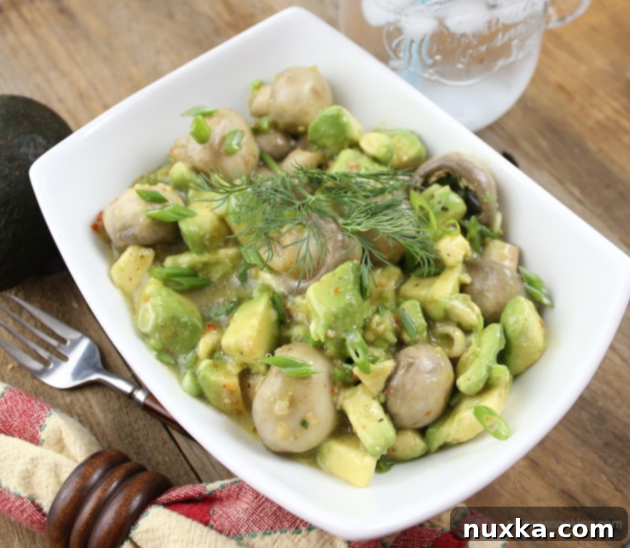 Zesty Avocado & Mushroom salad