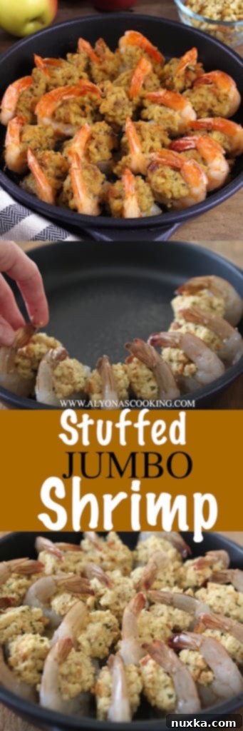 Beautifully plated Stuffed Jumbo Shrimp, ready to serve