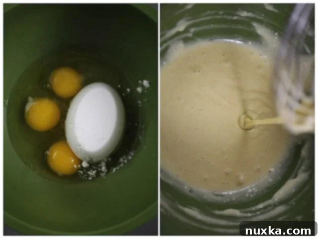 Whisking eggs and baking mix together to form the batter for chicken fingers.