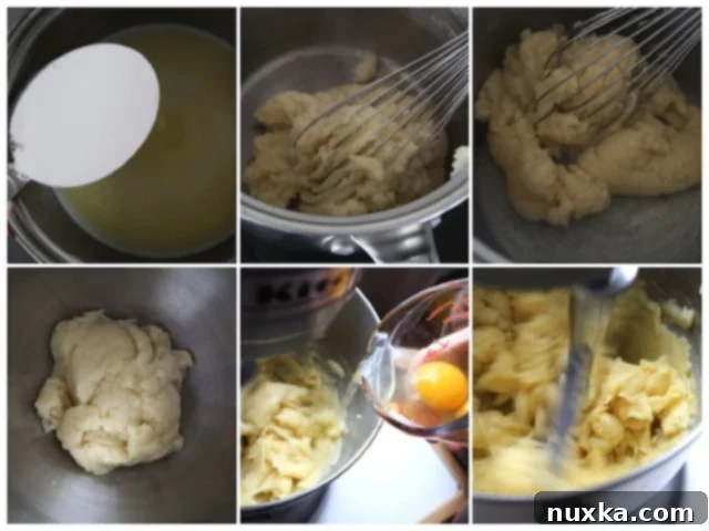 Cream puff dough cooling in mixer