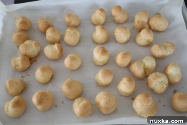 Baked cream puff shells