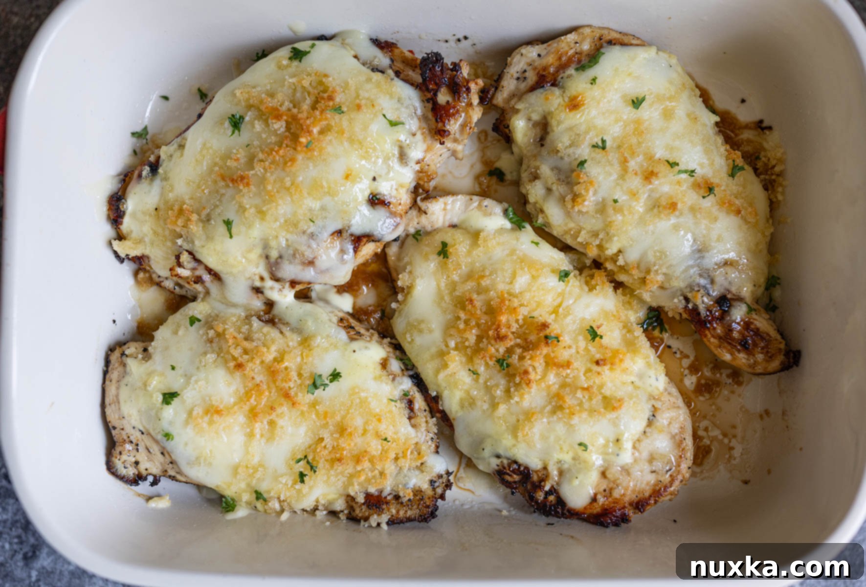 Zoom in photo of homemade parmesan crusted chicken from Longhorn 