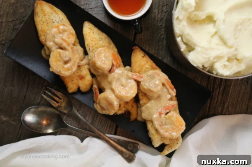 tilapia loins in creamy wine sauce-shrimp-wine-sauce-heavy cream-seafood recipe-easy