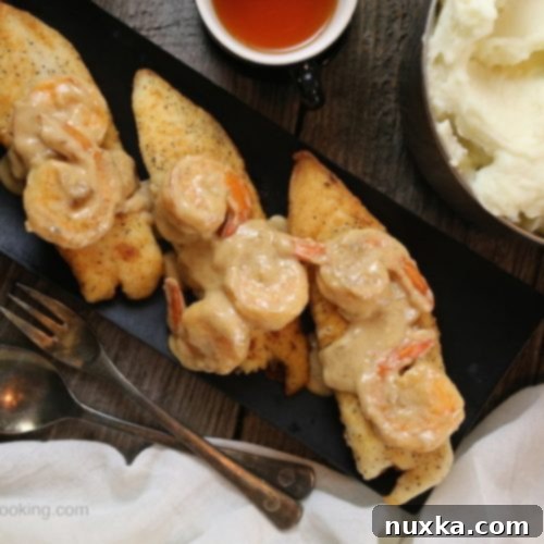 Gourmet Tilapia in Creamy Shrimp Wine Sauce