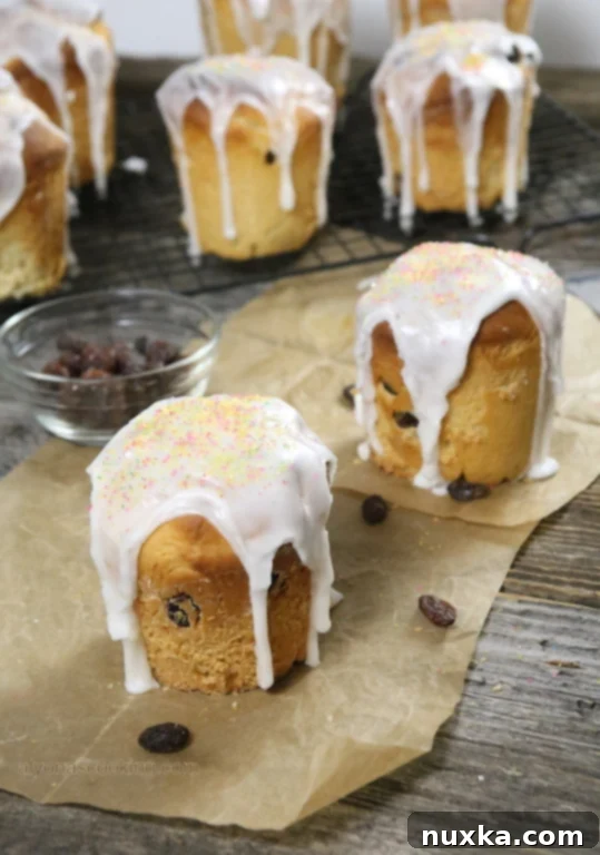 Glazed Mini Paska Easter Bread