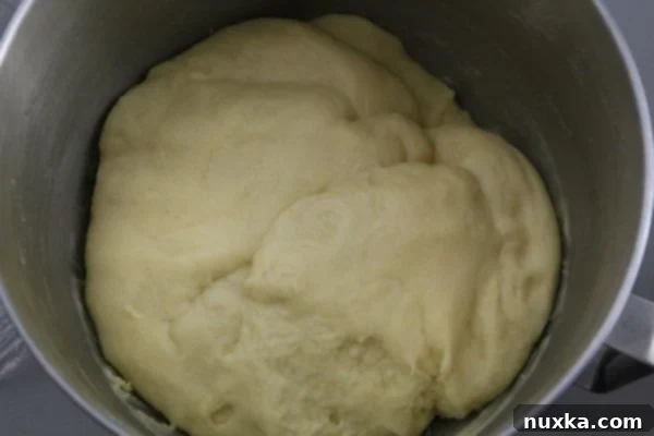 Paska dough after first rise