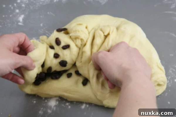 Shaping Paska dough into balls