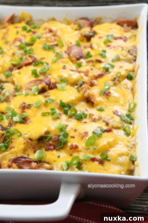 potato and franks-loaded potato casserole, scalloped potatoes