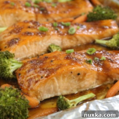 One Pan Teriyaki Glazed Salmon Recipe 12 Teriyaki Glazed Salmon with roasted vegetables