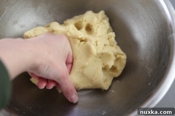 Dividing chilled Rugelach dough into 6 equal balls