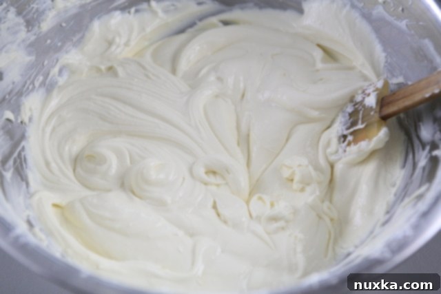 Smooth cheesecake batter ready for baking