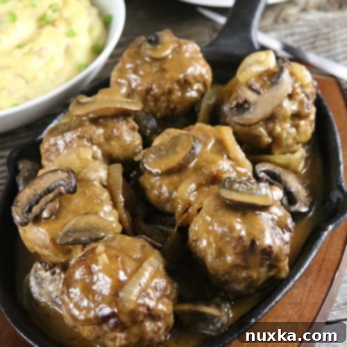 Savory Salisbury Steak with Mushroom Gravy 14 Homemade Salisbury Steak with Mushroom Gravy