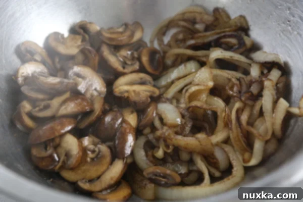 Salisbury Steak with Mushroom Gravy Step 4: Sautéing Onions and Mushrooms