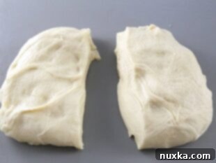 dough divided into two