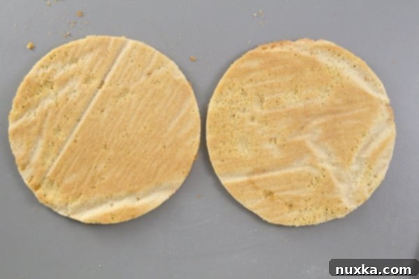 how to cut out a honey cake Close-up of cut out round honey cake layers, with remaining scraps clearly visible around them, showing the precise cuts