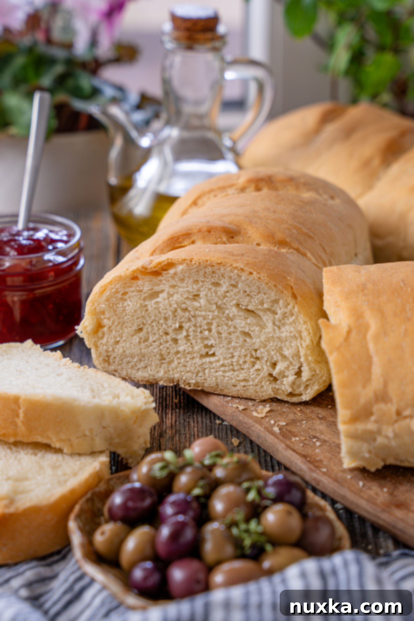 Beautiful homemade Italian bread loaves 