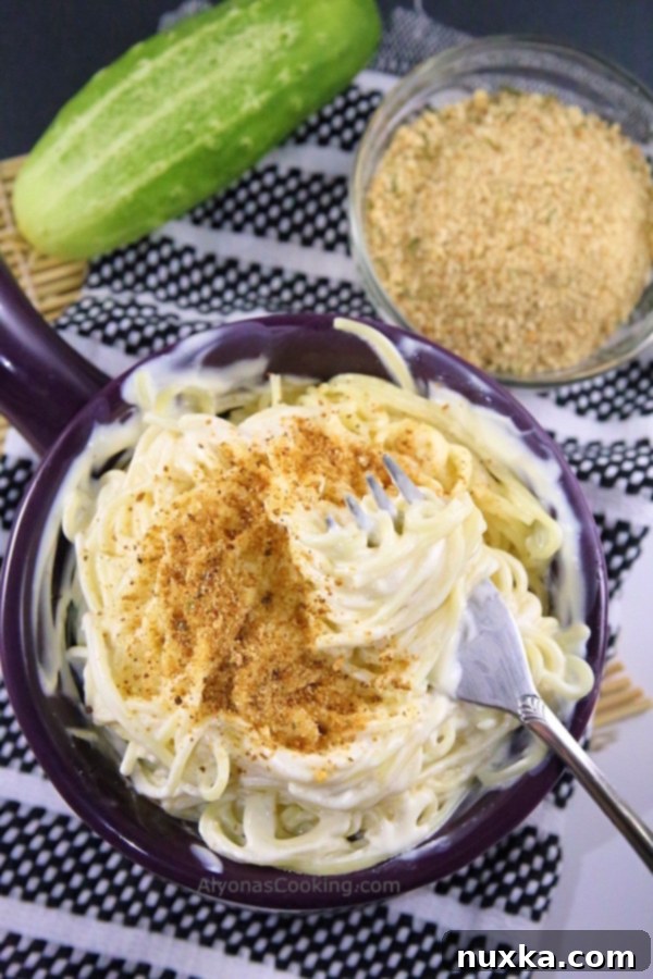 Serving of Cream Cheese Pasta in a bowl, showing the comforting and satisfying nature of the dish