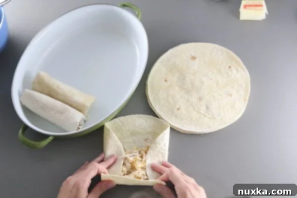 Shredded chicken and cheese filling for enchiladas