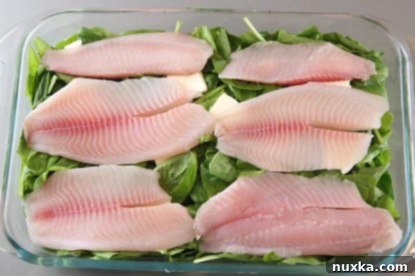 creamy-baked-tilapia-spinach-casserole-step 2