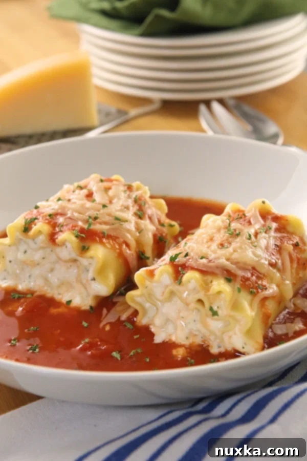 Delicious Make-Ahead Lasagna Roll-Ups ready to be served or frozen
