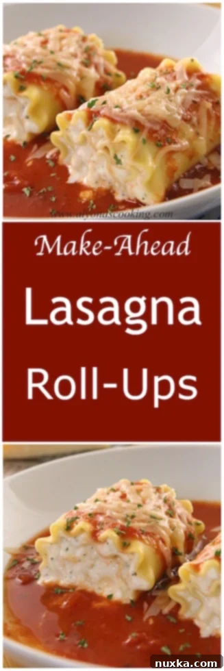 Pin image for Lasagna Roll-Ups Recipe {Make-Ahead}