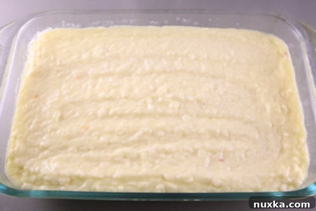 Baked Rice Pudding Recipe Step 4: rice pudding in a baking dish, golden brown and ready to serve