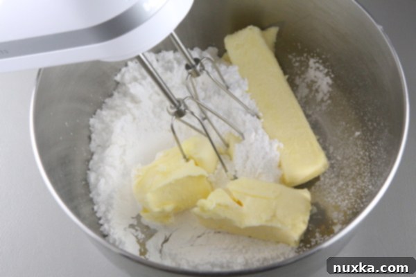 Creaming butter and sugar for cookie dough