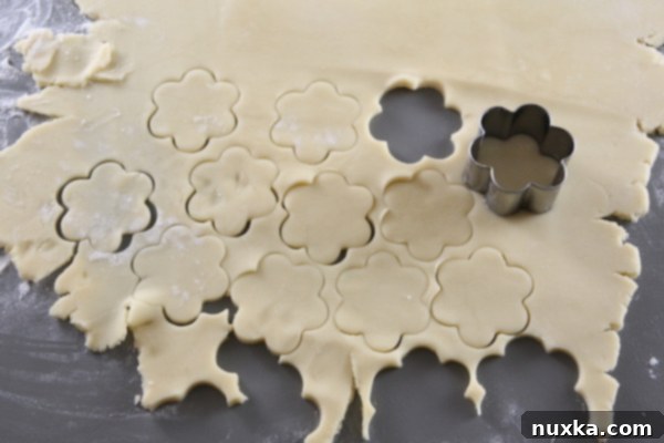 Rolling out and cutting cookie dough
