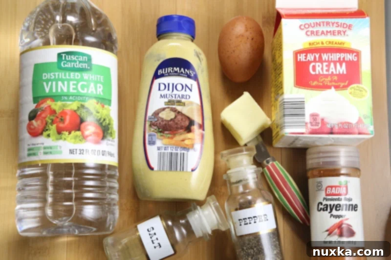 ingredients for hollandaise sauce