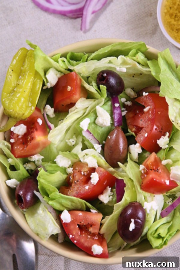 Vibrant and fresh Panera Bread Copycat Greek Salad