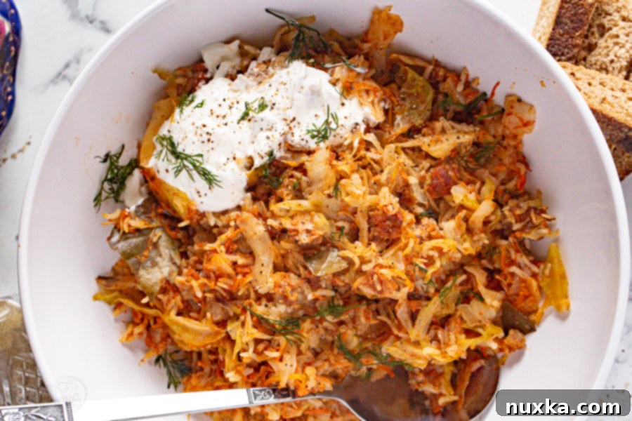 unstuffed cabbage rolls baked as a casserole 