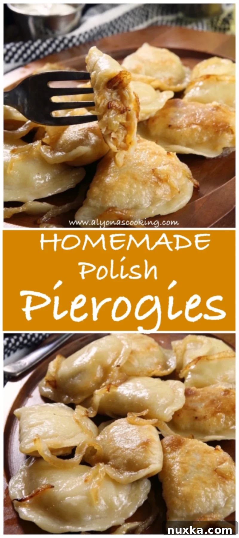 A large platter of homemade Polish pierogi, garnished and ready to serve.