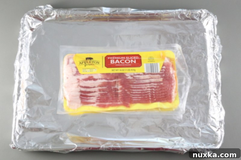 oven-baked bacon main ingredient: cured or uncured bacon slices with smokey flavor