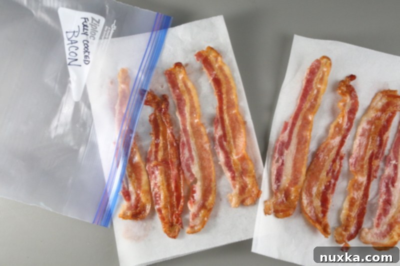 freezing oven cooked bacon