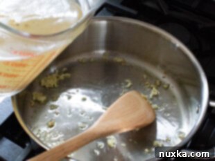 cooking garlic until fragrant for angel hair pasta