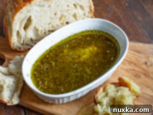 Serving homemade bread dipping oil with fresh bread