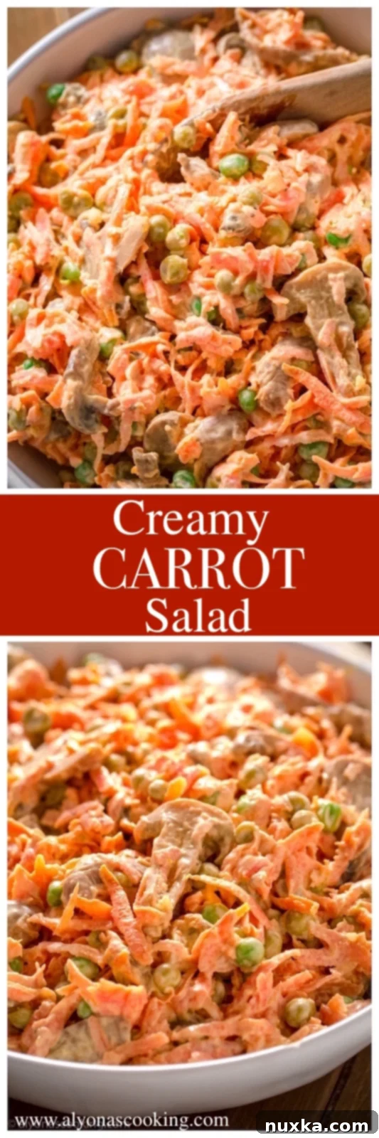 creamy carrot salad close up
