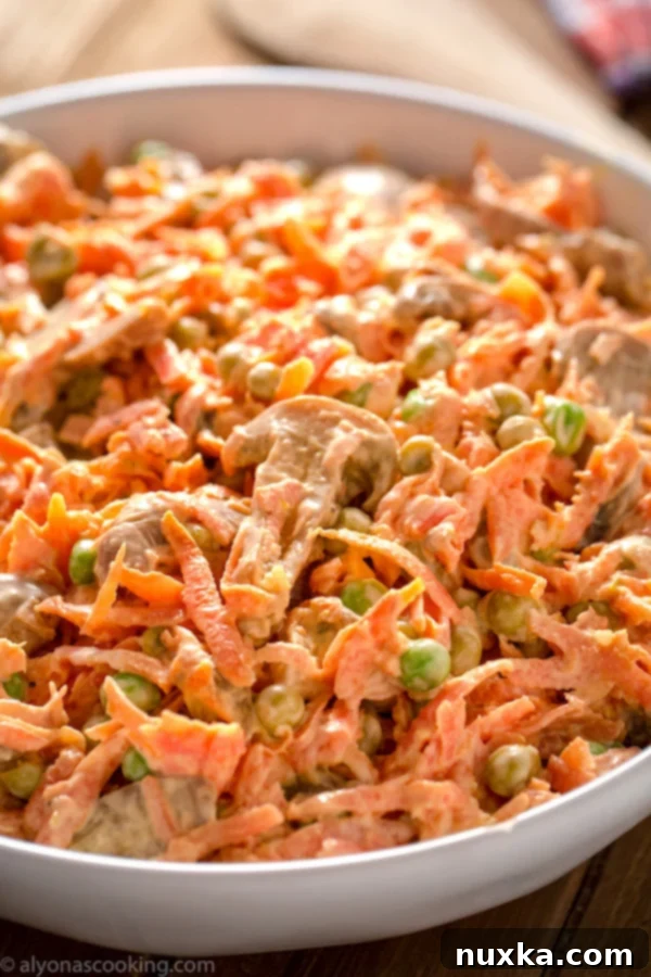 finished creamy carrot salad dish