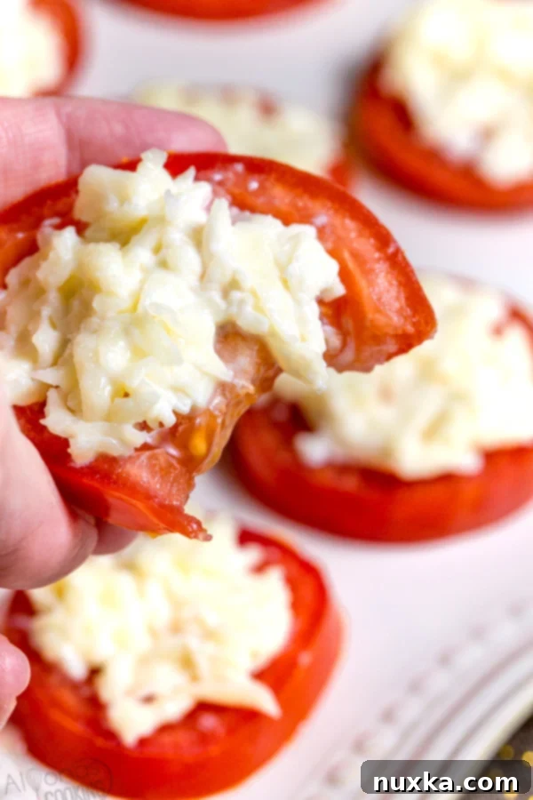Beautifully arranged tomato and cheese appetizer platter
