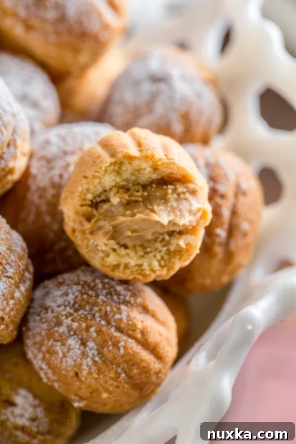 Close-up of freshly baked Oreshki shells, ready for filling