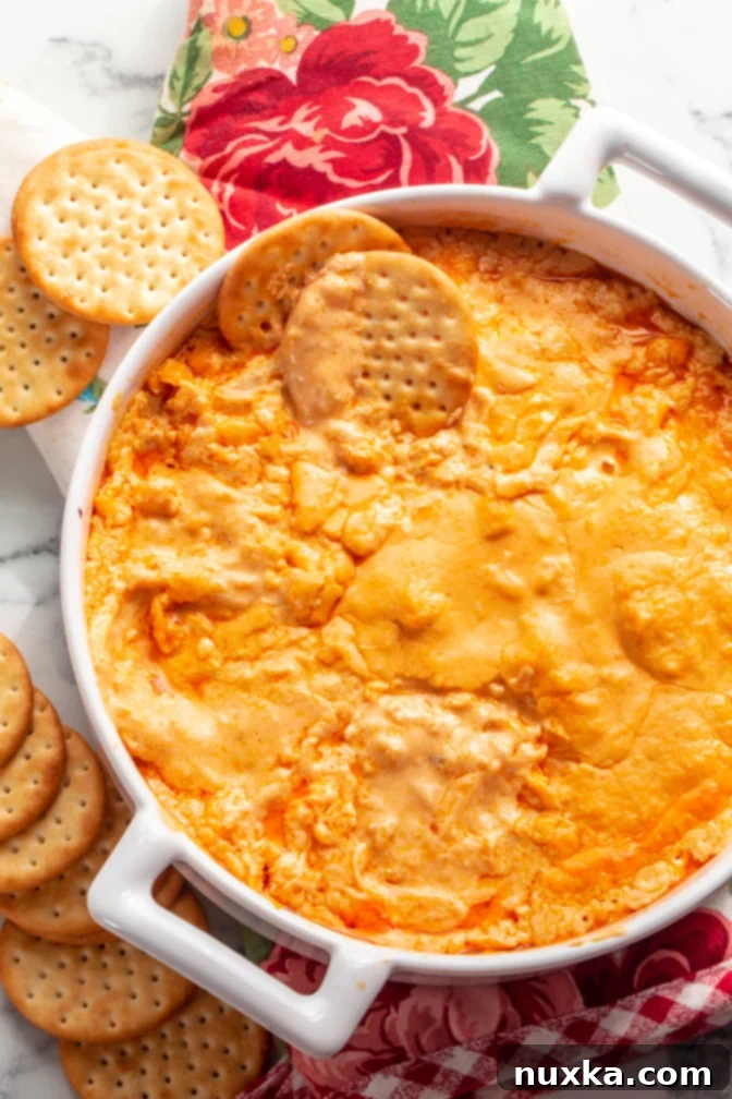 How to make a buffalo chicken dip recipe with images, showing the creamy texture
