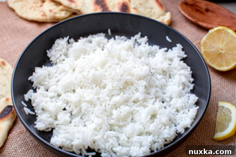 perfectly cooked fluffy white rice