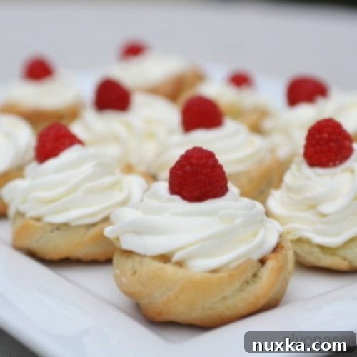Creamy Choux Cups 4 Cream Puff Baskets with Dulce de Leche