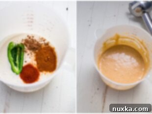 All ingredients in a measuring cup, ready for blending to make Taco Bell quesadilla sauce.
