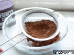Dry ingredients for homemade brownie mix.