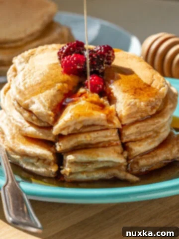 healthy pancakes recipe made from whole wheat flour (ground grain)